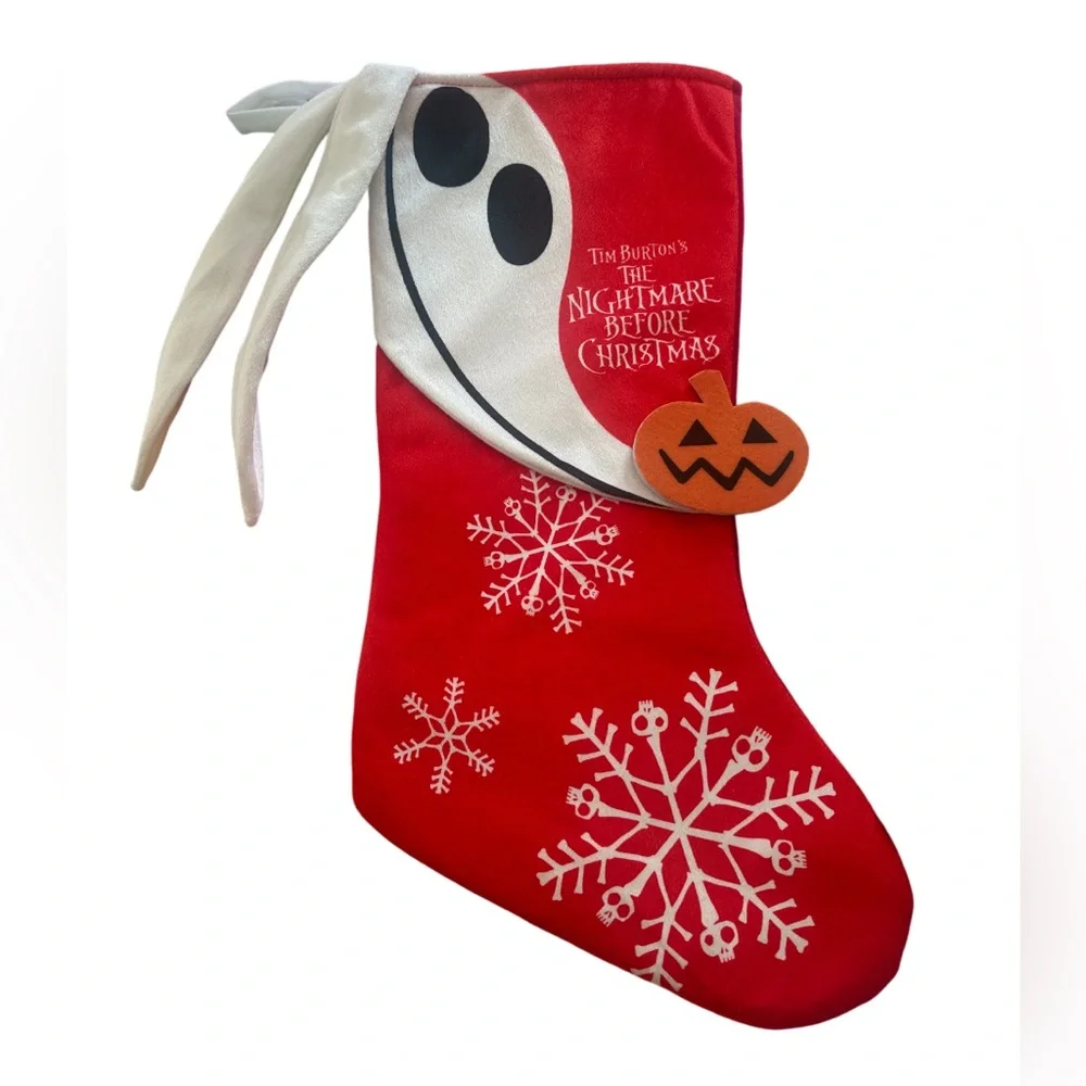 Disney's Nightmare Before Christmas Christmas Stocking Dog ZERO w/ Pumpkin 18”
